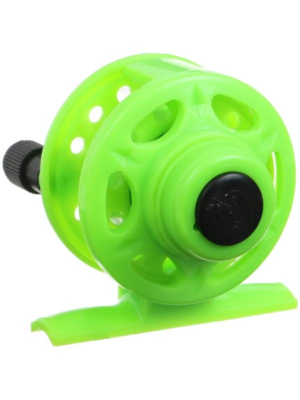 Катушка инерционная, пластик, диаметр 5 см, цвет салатовый, 108