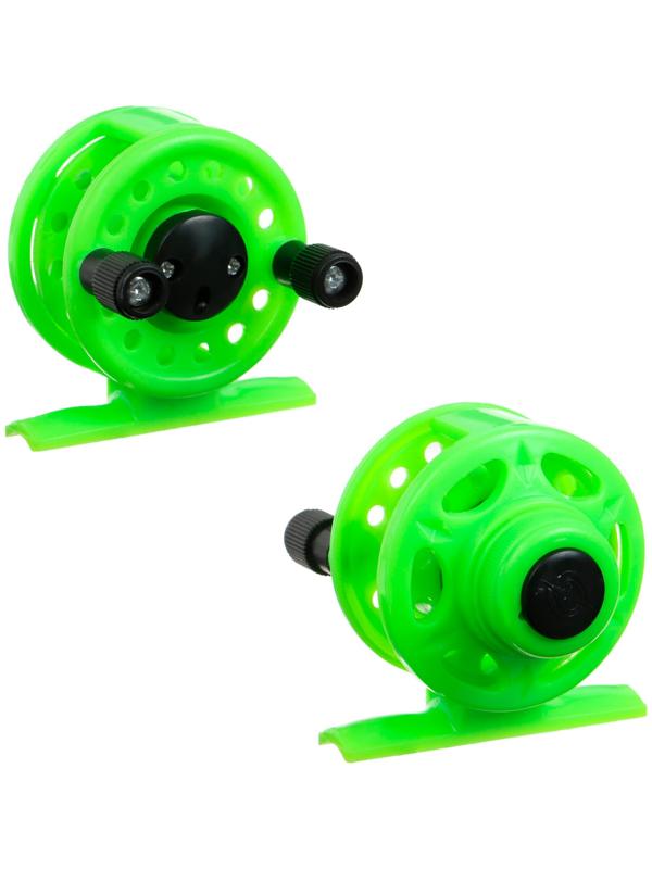 Катушка инерционная, пластик, диаметр 5 см, цвет салатовый, 108