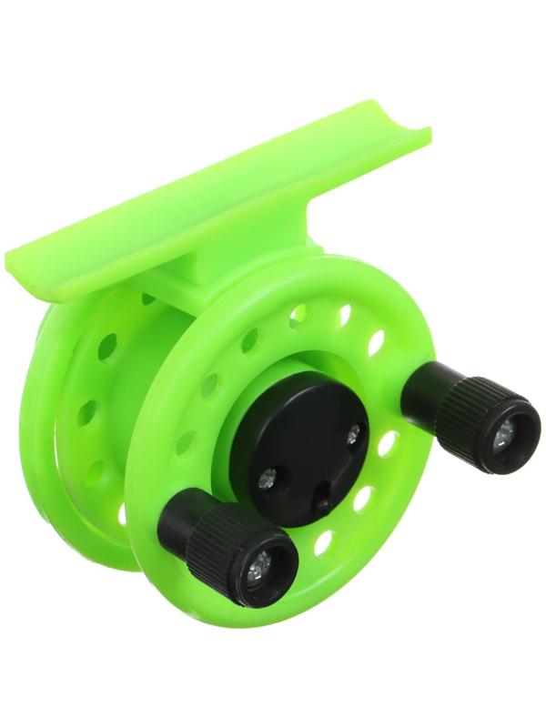 Катушка инерционная, пластик, диаметр 5 см, цвет салатовый, 108