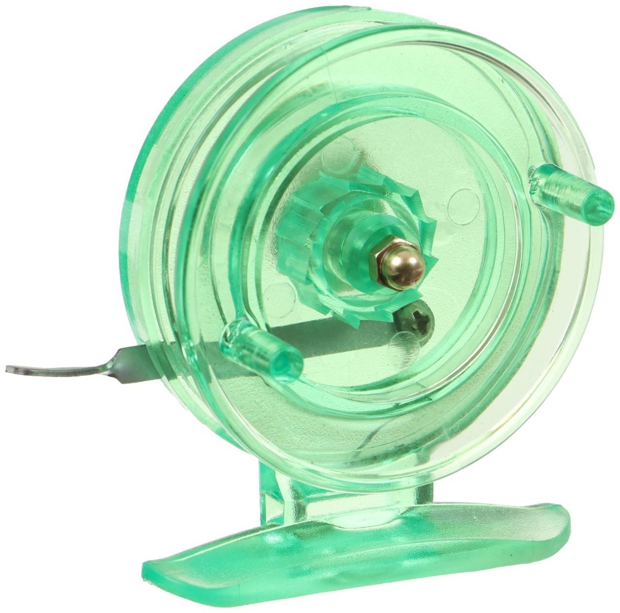 Катушка инерционная, пластик, диаметр 6.5 см, цвет салатовый, 808S
