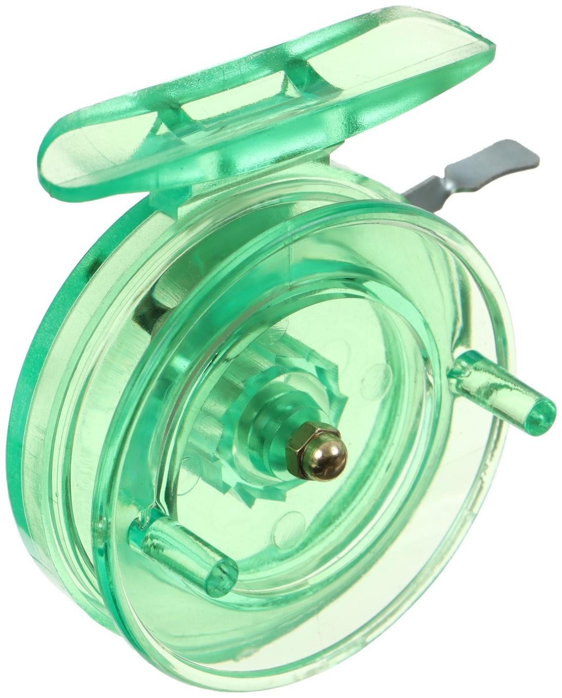 Катушка инерционная, пластик, диаметр 6.5 см, цвет салатовый, 808S