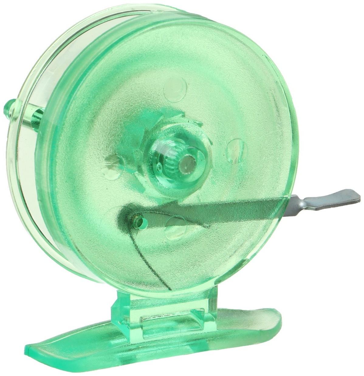 Катушка инерционная, пластик, диаметр 6.5 см, цвет салатовый, 808S