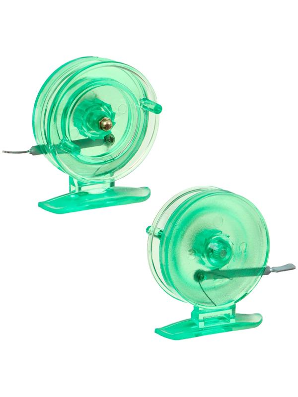 Катушка инерционная, пластик, диаметр 6.5 см, цвет салатовый, 808S