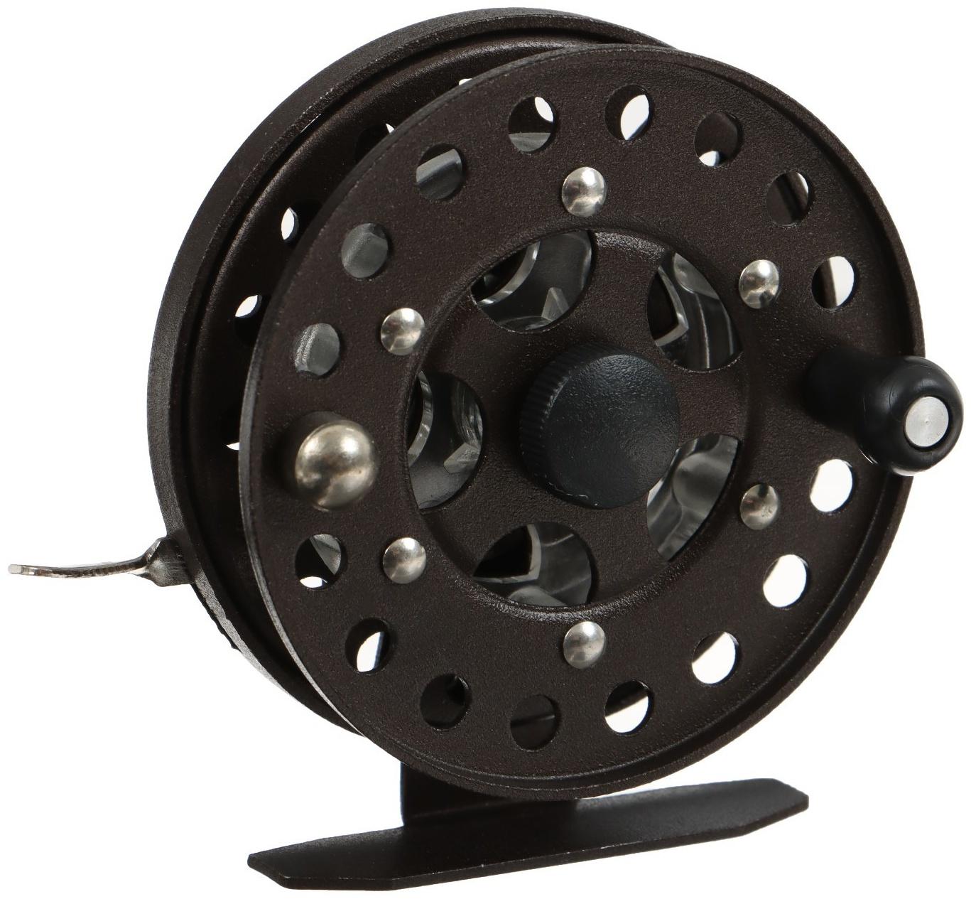 Катушка инерционная, металл, диаметр 7.5 см, цвет коричневый, HF75