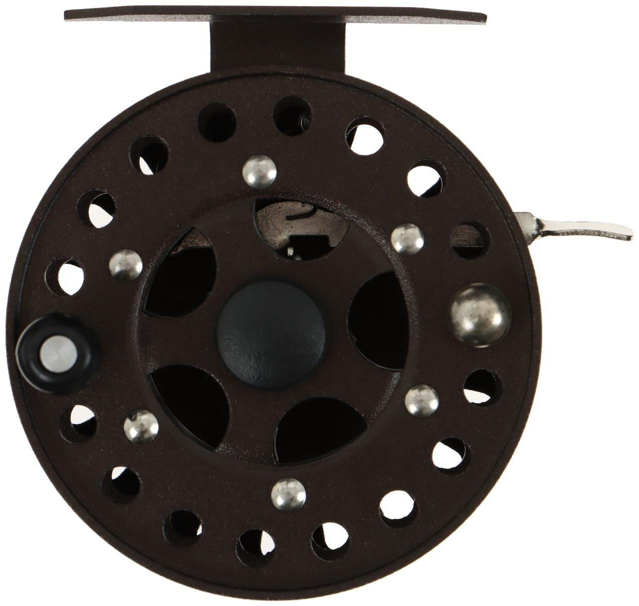 Катушка инерционная, металл, диаметр 7.5 см, цвет коричневый, HF75