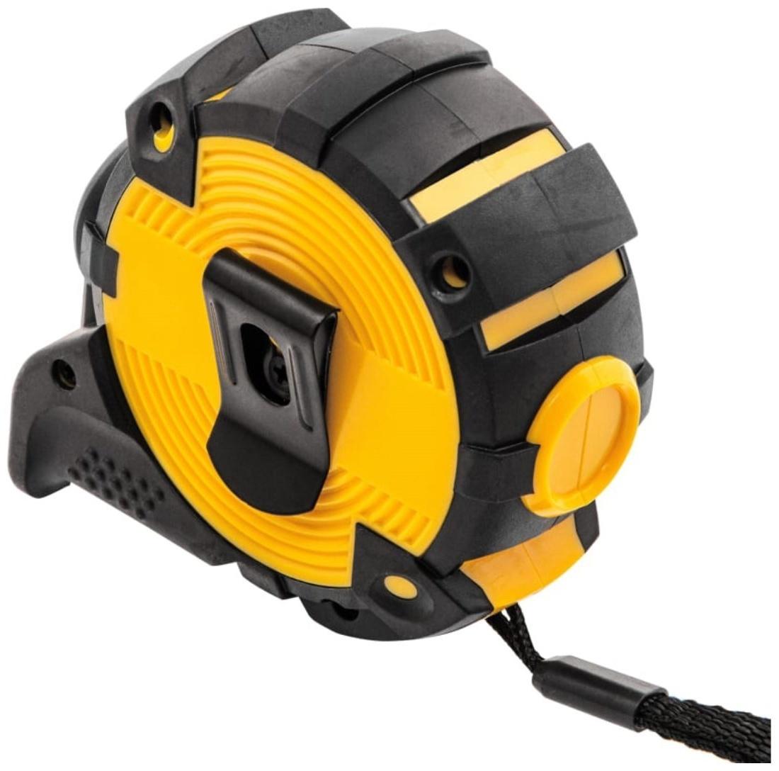 Рулетка Denzel 31521, нейлоновое покрытие, магнитный зацеп, автомат, 5 м х 19 мм