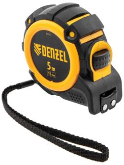 Рулетка Denzel 31521, нейлоновое покрытие, магнитный зацеп, автомат, 5 м х 19 мм