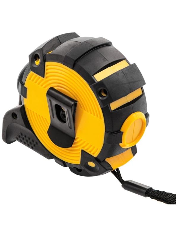 Рулетка Denzel 31521, нейлоновое покрытие, магнитный зацеп, автомат, 5 м х 19 мм