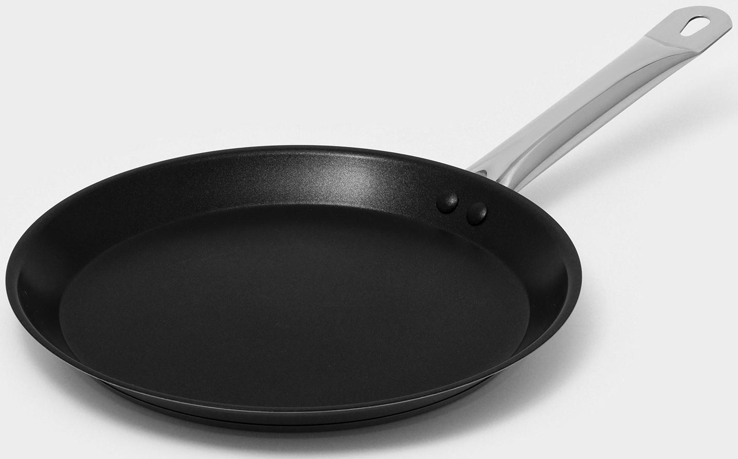 Сковорода блинная «Общепит», d=26 см, толщина корпуса 0,6 мм, индукционное дно ТРС 3,5 мм, покрытие Xylan