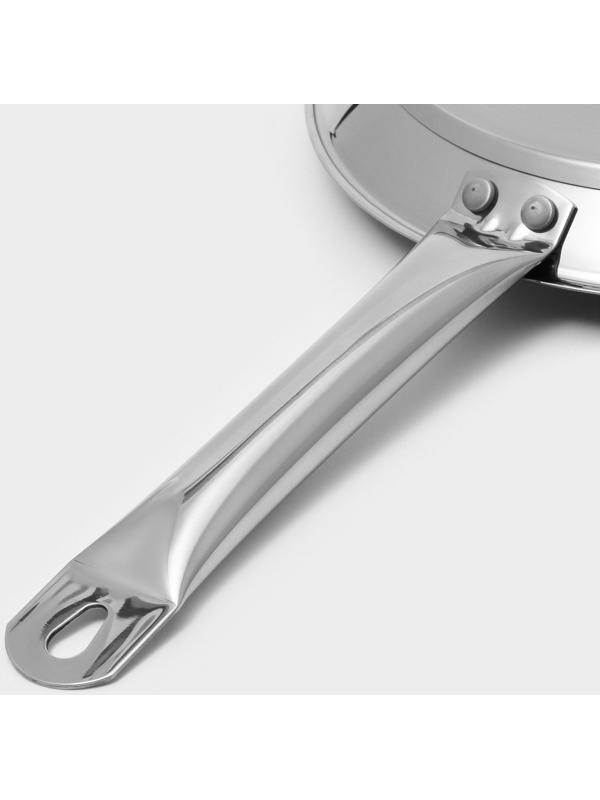 Сковорода блинная «Общепит», d=26 см, толщина корпуса 0,6 мм, индукционное дно ТРС 3,5 мм, покрытие Xylan