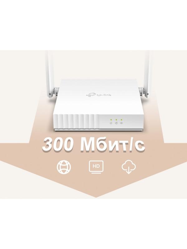 Wi-Fi роутер TP-Link TL-WR820N, 300 Мбит/с, 2 порта 100 Мбит/с, белый