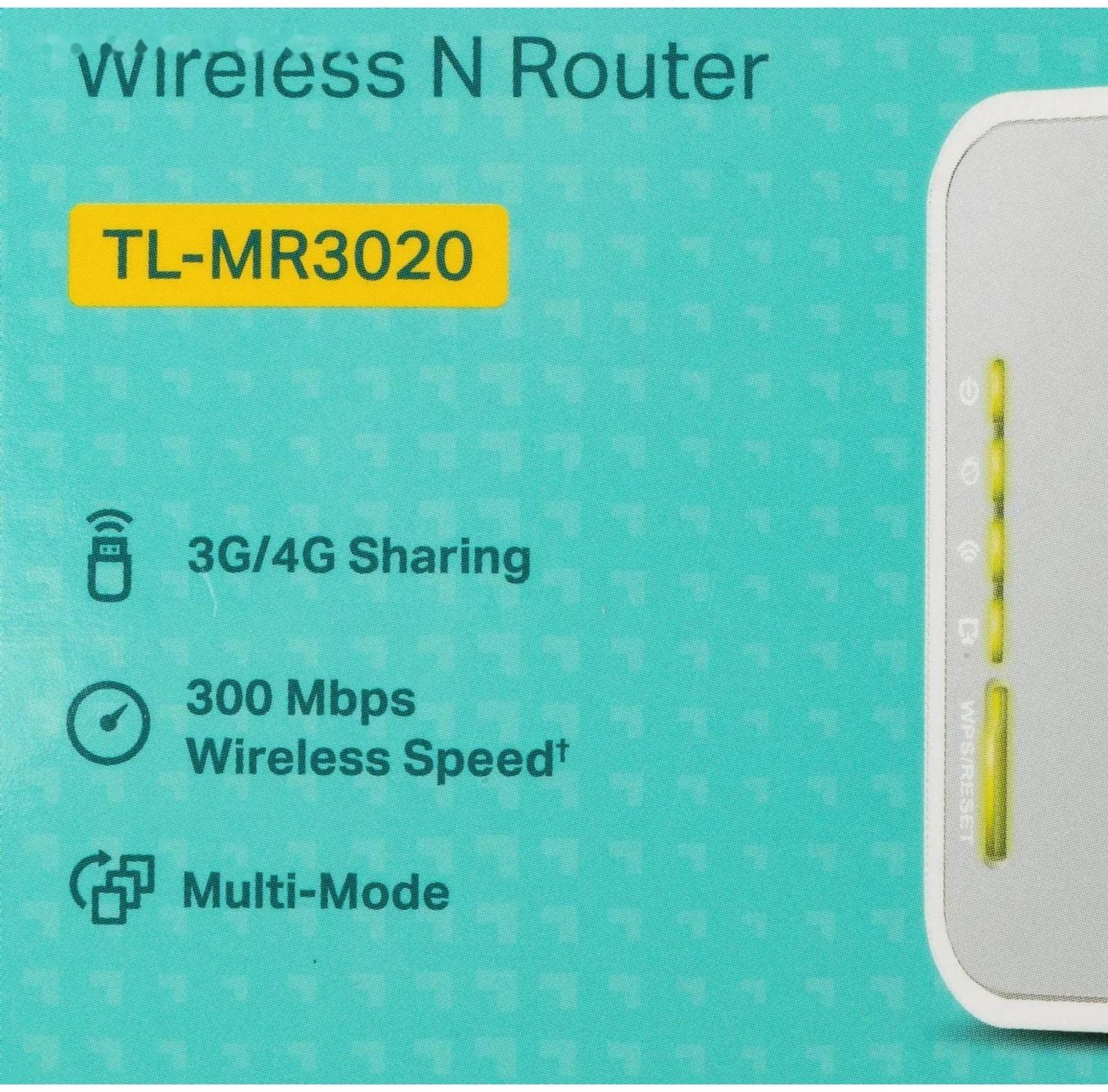 Wi-Fi роутер TP-Link TL-MR3020, 300 Мбит/с, 1 порт 100 Мбит/с, белый