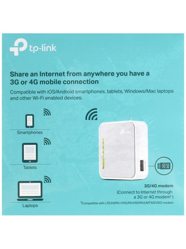 Wi-Fi роутер TP-Link TL-MR3020, 300 Мбит/с, 1 порт 100 Мбит/с, белый