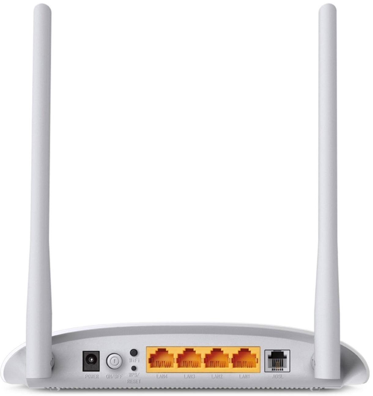 Wi-Fi роутер TP-Link TD-W8961N, 300 Мбит/с, 4 порта 100 Мбит/с, белый