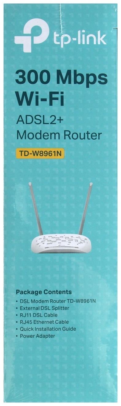 Wi-Fi роутер TP-Link TD-W8961N, 300 Мбит/с, 4 порта 100 Мбит/с, белый