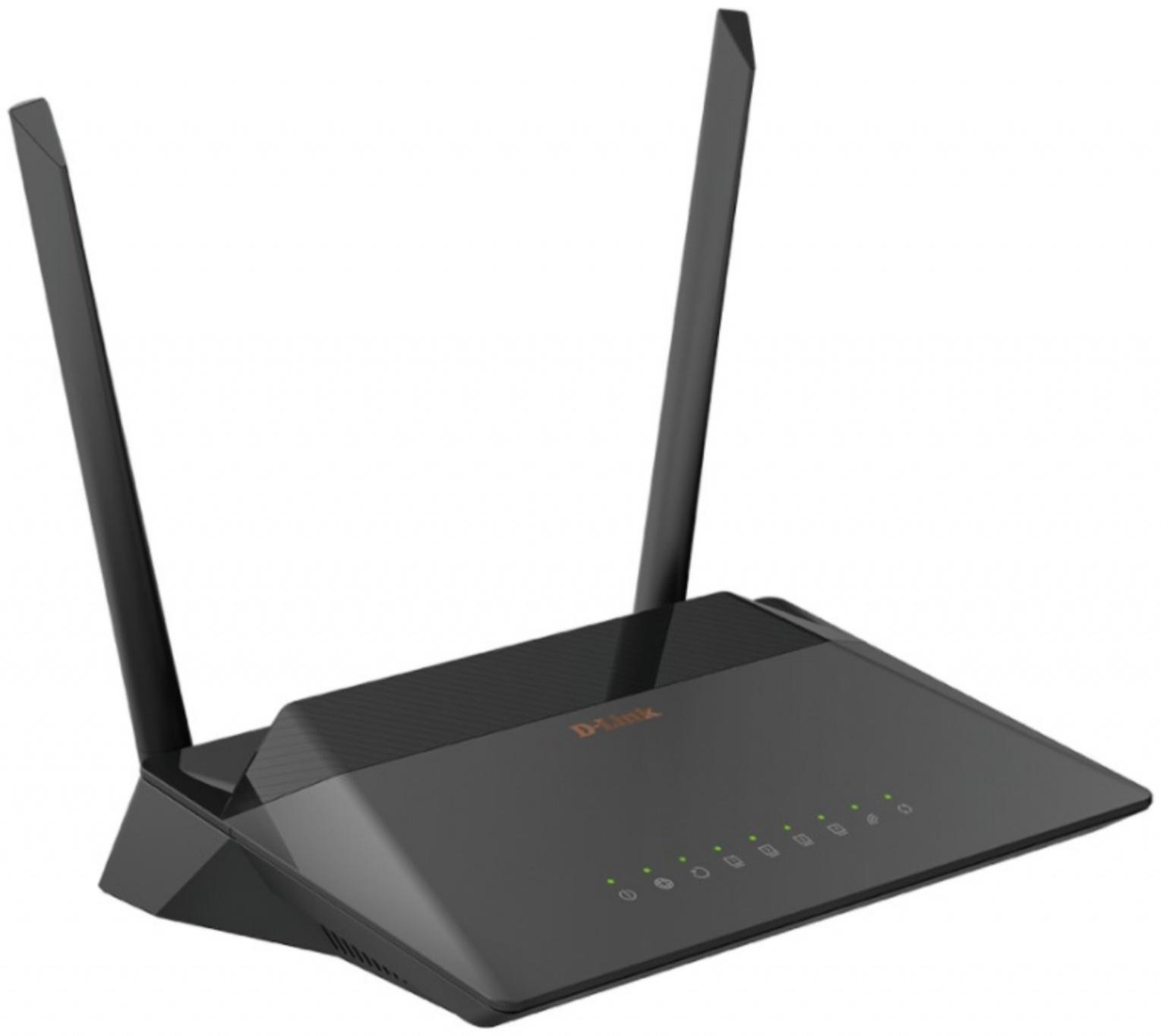 Wi-Fi роутер D-Link DSL-224/R1A, 300 Мбит/с, 4 порта 100 Мбит/с, чёрный