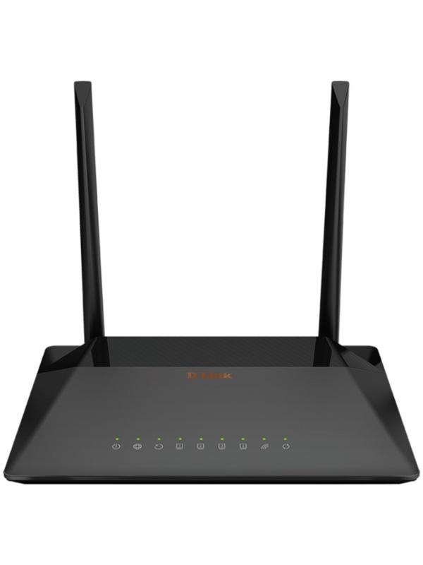 Wi-Fi роутер D-Link DSL-224/R1A, 300 Мбит/с, 4 порта 100 Мбит/с, чёрный