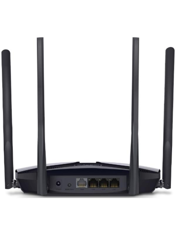 Wi-Fi роутер Mercusys MR80X, 2976 Мбит/с, 3 порта 1000 Мбит/с, чёрный