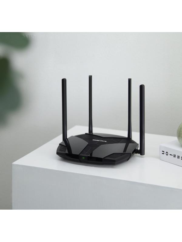 Wi-Fi роутер Mercusys MR80X, 2976 Мбит/с, 3 порта 1000 Мбит/с, чёрный