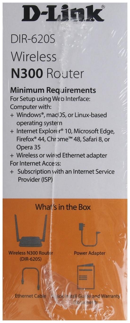 Wi-Fi роутер D-Link DIR-620S/RU/B1A, 300 Мбит/с, 4 порта 100 Мбит/с, чёрный