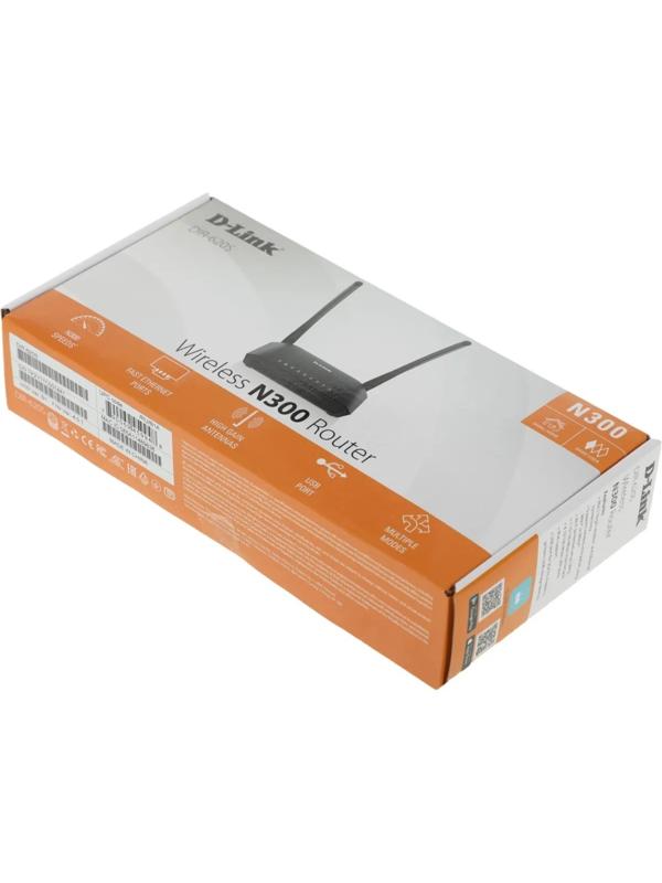 Wi-Fi роутер D-Link DIR-620S/RU/B1A, 300 Мбит/с, 4 порта 100 Мбит/с, чёрный