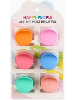 Набор крабов для волос Happy people, 2.5 х 2.5 х 1.5 см