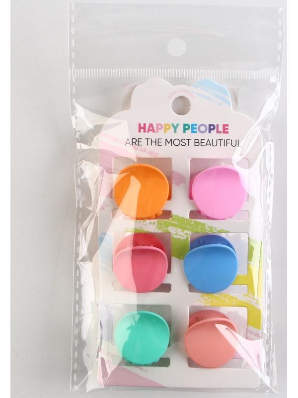 Набор крабов для волос Happy people, 2.5 х 2.5 х 1.5 см