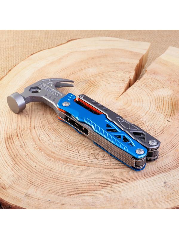 Мультитул 13в1 с плоскогубцами и молотком, синий