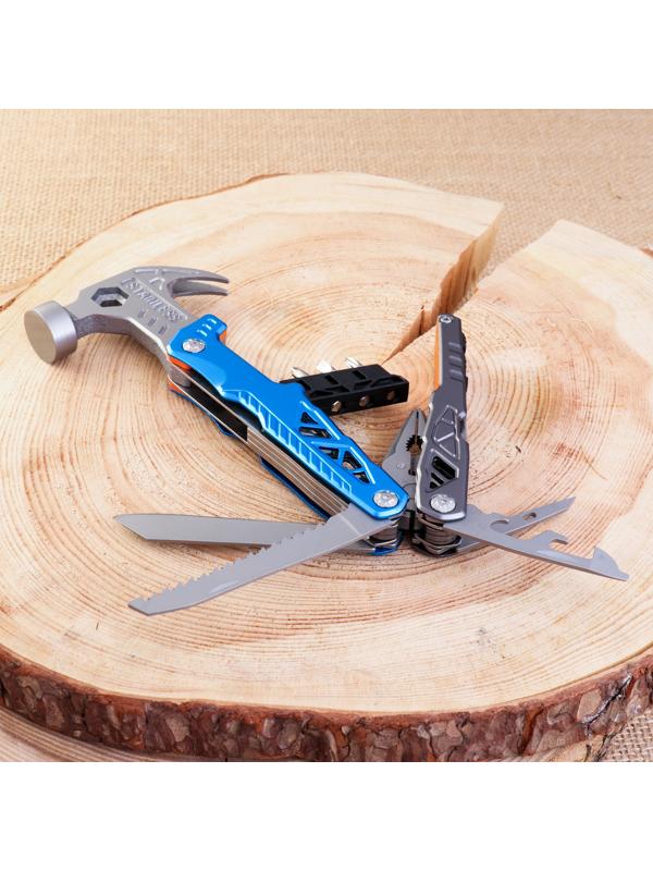 Мультитул 13в1 с плоскогубцами и молотком, синий