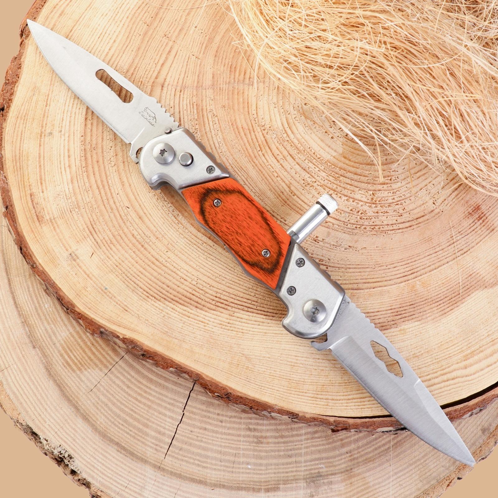 Нож двухклинковый складной 