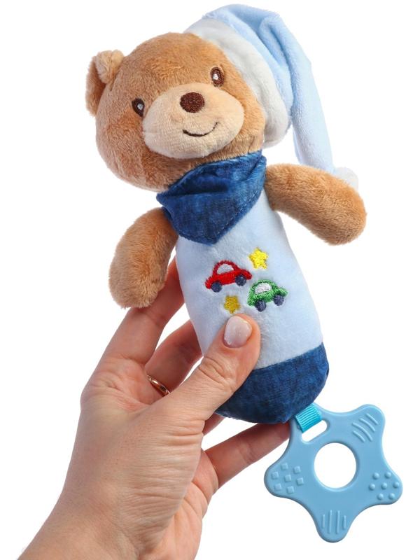 Пищалка - погремушка «Мишка», с прорезывателем, от 3 мес., Mum&Baby