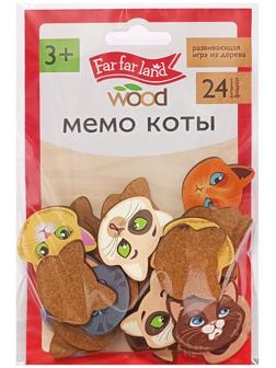 Игра настольная мемо «Коты» Far far land wood (24 фишки в коробке)