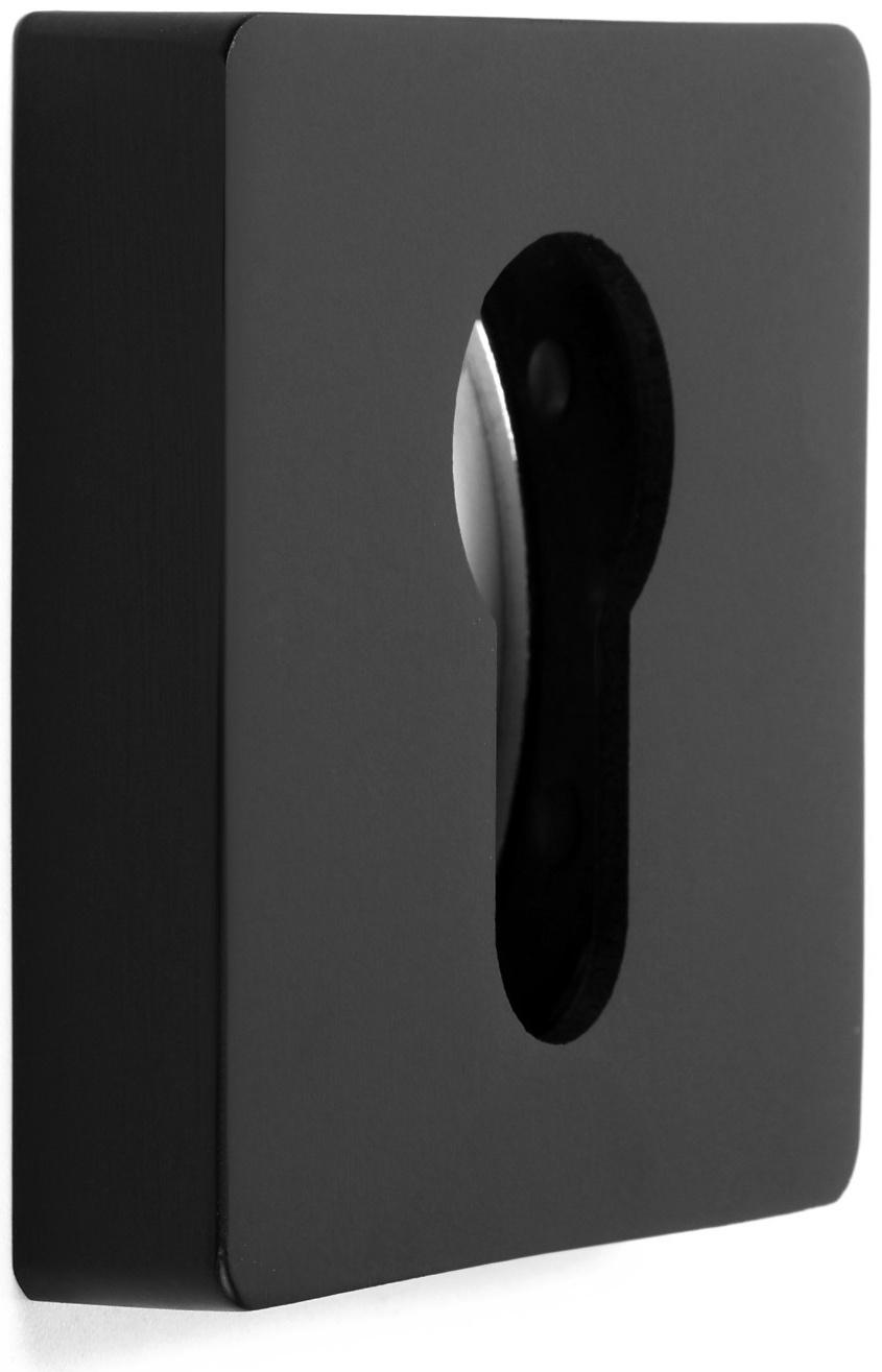 Накладка на цилиндровый механизм CAPPIO, квадратная, цвет черный, комплект