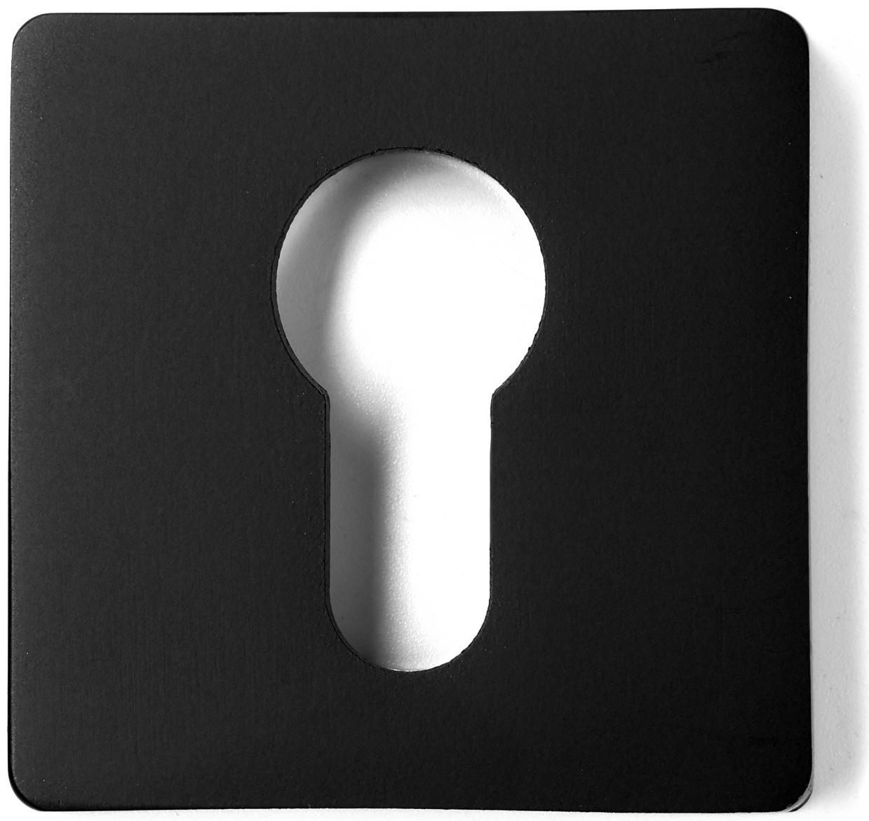 Накладка на цилиндровый механизм CAPPIO, квадратная, цвет черный, комплект