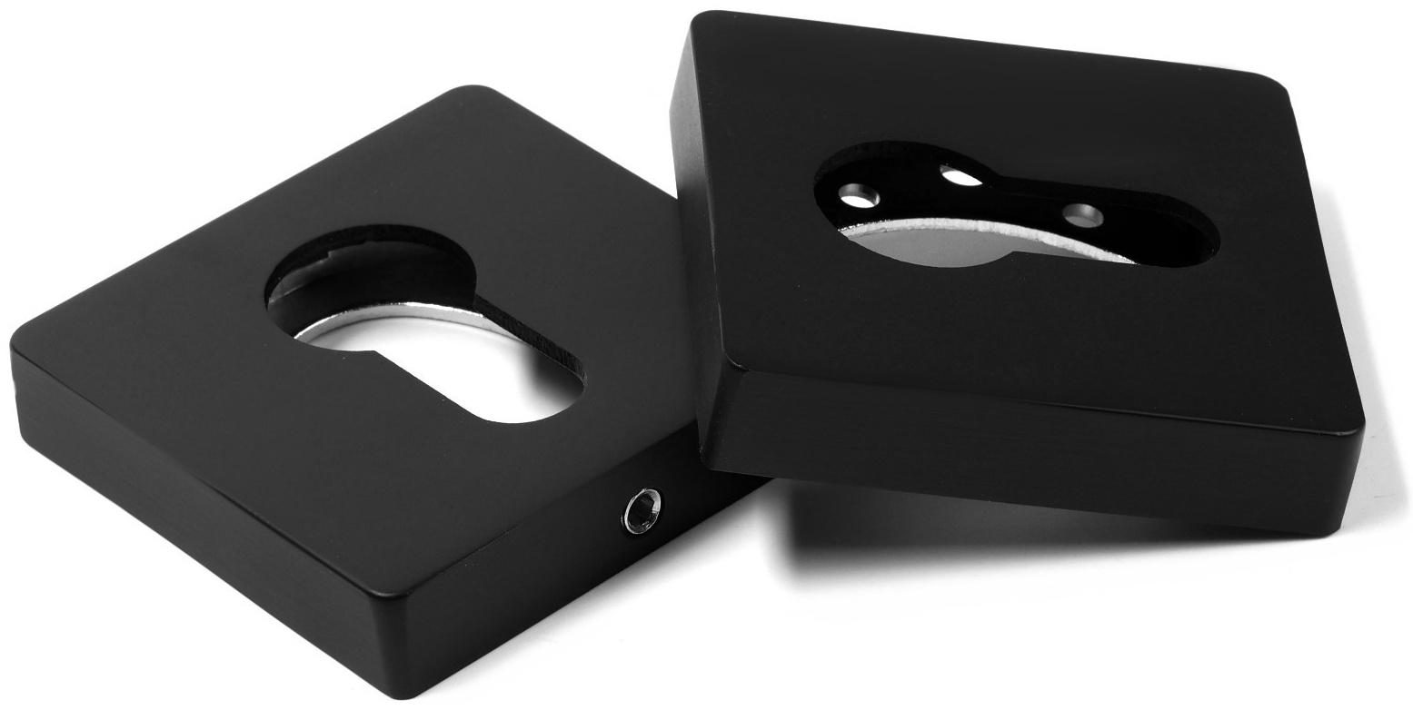 Накладка на цилиндровый механизм CAPPIO, квадратная, цвет черный, комплект