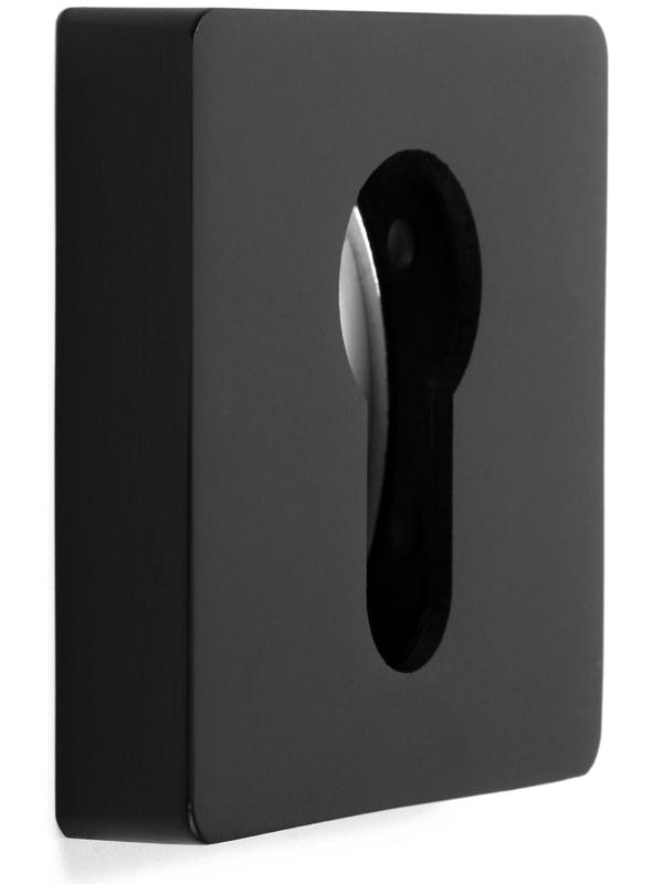 Накладка на цилиндровый механизм CAPPIO, квадратная, цвет черный, комплект