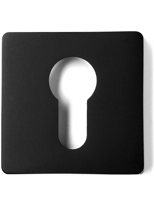 Накладка на цилиндровый механизм CAPPIO, квадратная, цвет черный, комплект