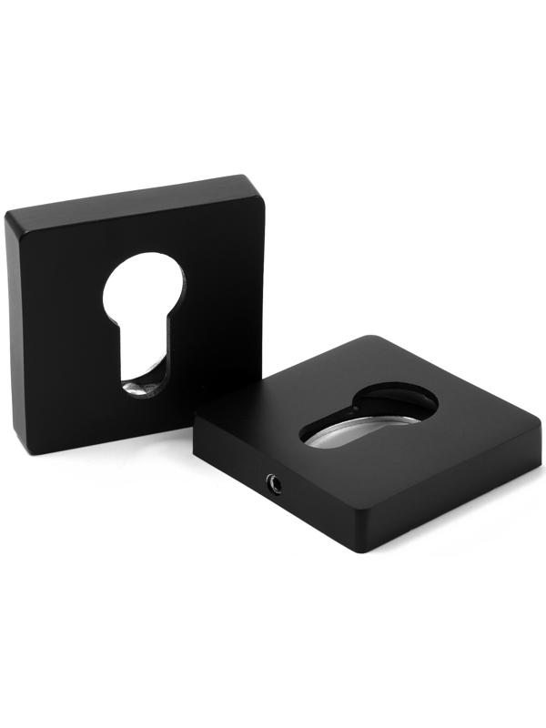 Накладка на цилиндровый механизм CAPPIO, квадратная, цвет черный, комплект