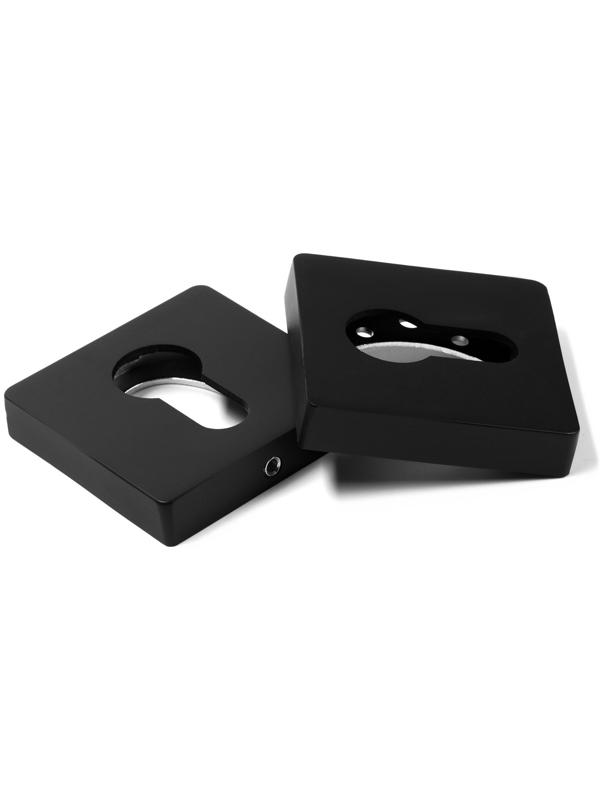 Накладка на цилиндровый механизм CAPPIO, квадратная, цвет черный, комплект