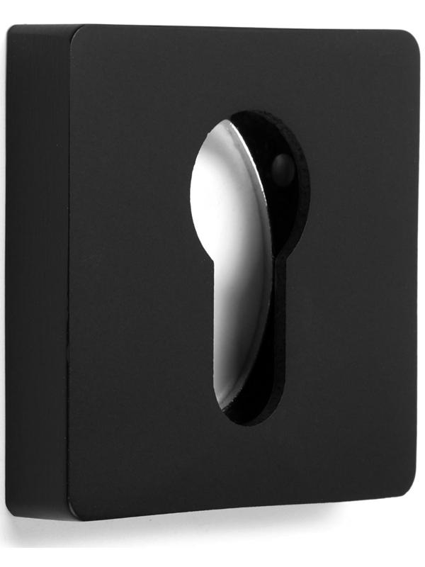 Накладка на цилиндровый механизм CAPPIO, квадратная, цвет черный, комплект