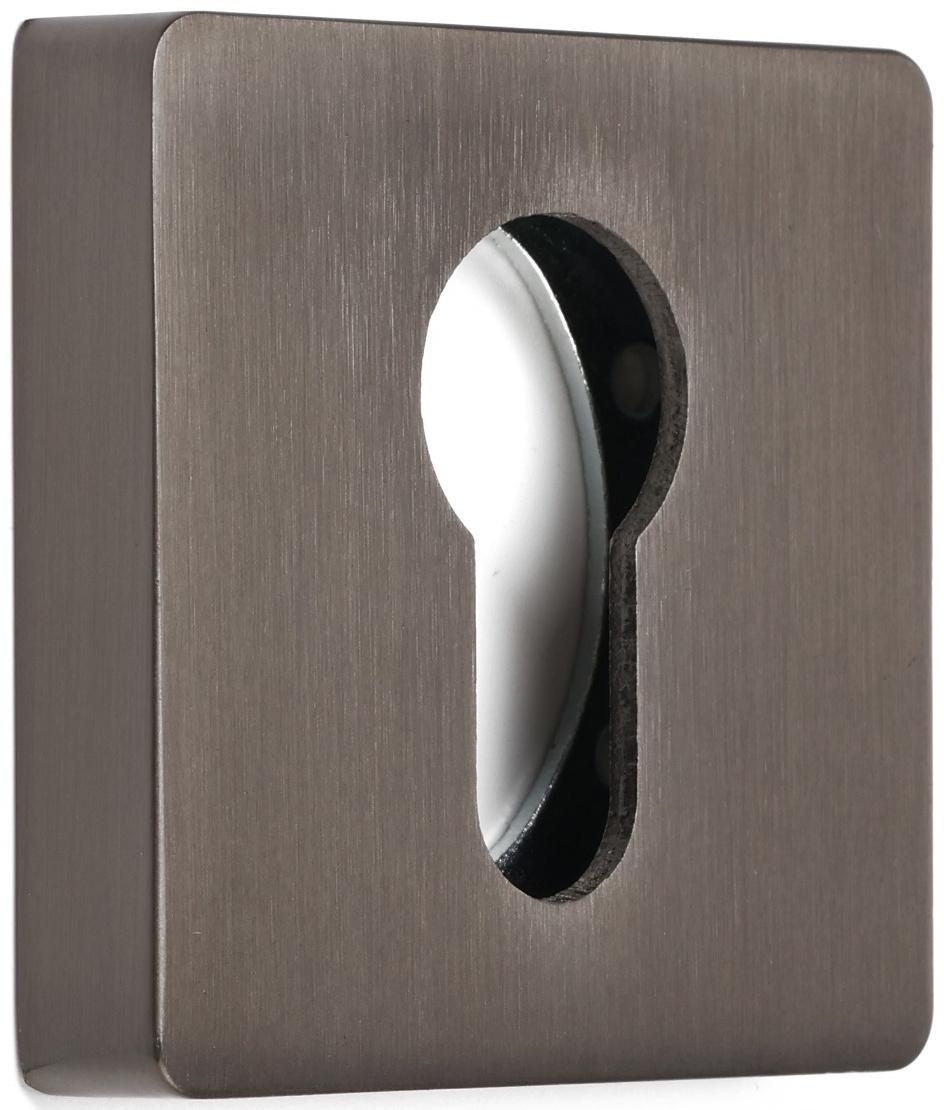 Накладка на цилиндровый механизм CAPPIO, квадратная, цвет графит, комплект.