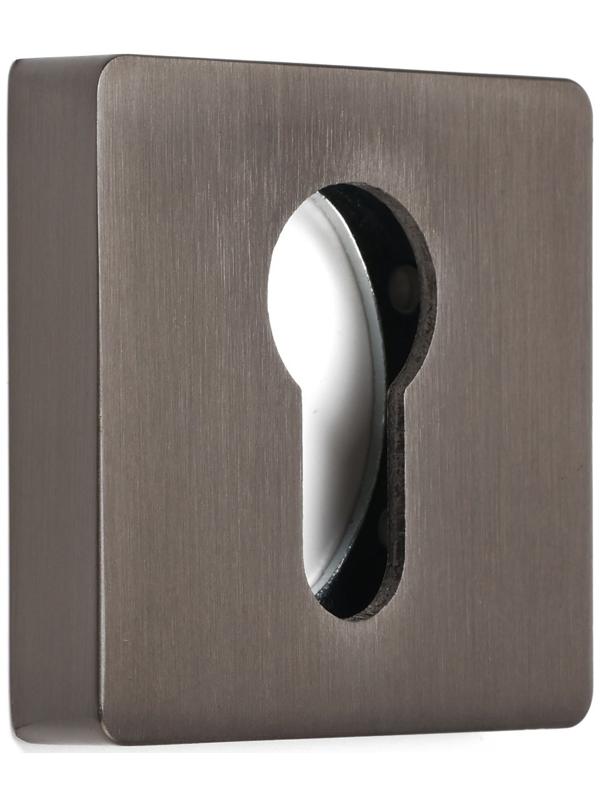 Накладка на цилиндровый механизм CAPPIO, квадратная, цвет графит, комплект.