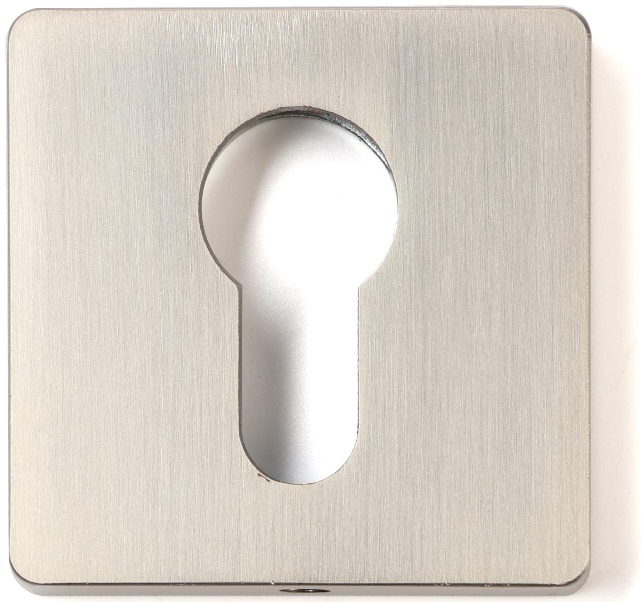 Накладка на цилиндровый механизм CAPPIO, квадратная, цвет сатиновый никель, комплект.