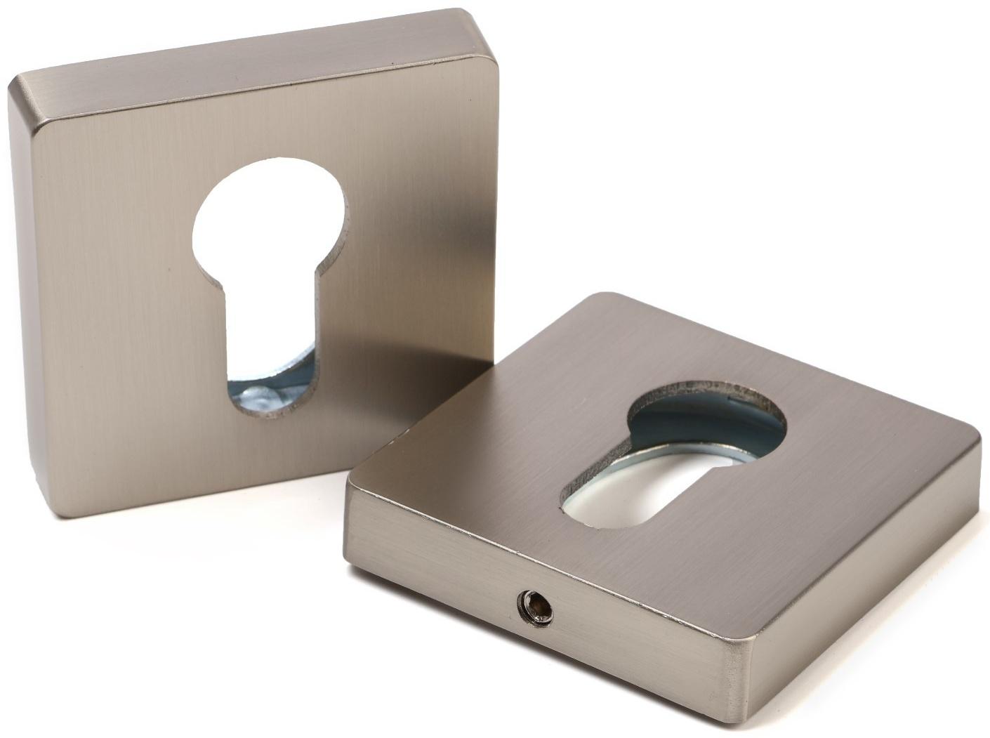 Накладка на цилиндровый механизм CAPPIO, квадратная, цвет сатиновый никель, комплект.