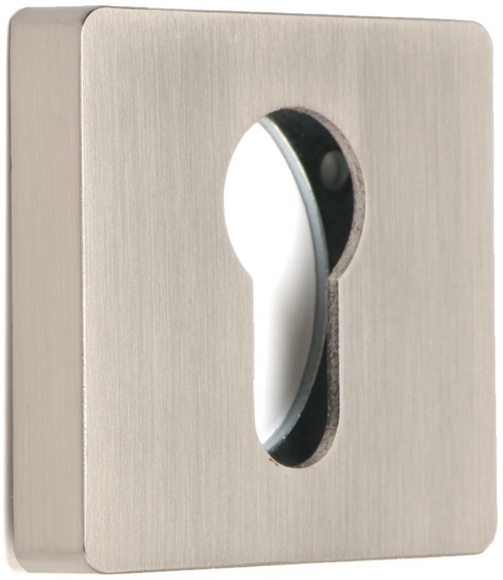 Накладка на цилиндровый механизм CAPPIO, квадратная, цвет сатиновый никель, комплект.