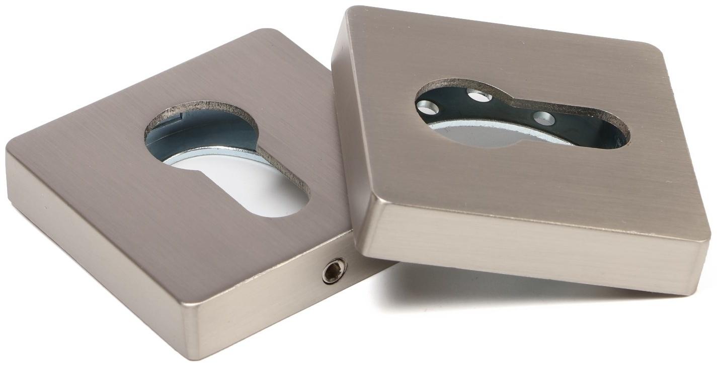 Накладка на цилиндровый механизм CAPPIO, квадратная, цвет сатиновый никель, комплект.