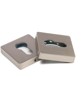 Накладка на цилиндровый механизм CAPPIO, квадратная, цвет сатиновый никель, комплект.