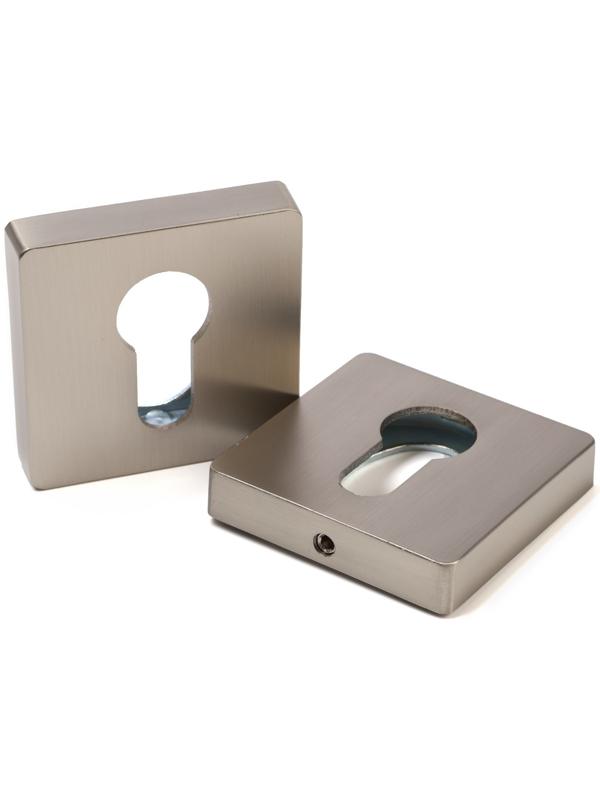 Накладка на цилиндровый механизм CAPPIO, квадратная, цвет сатиновый никель, комплект.