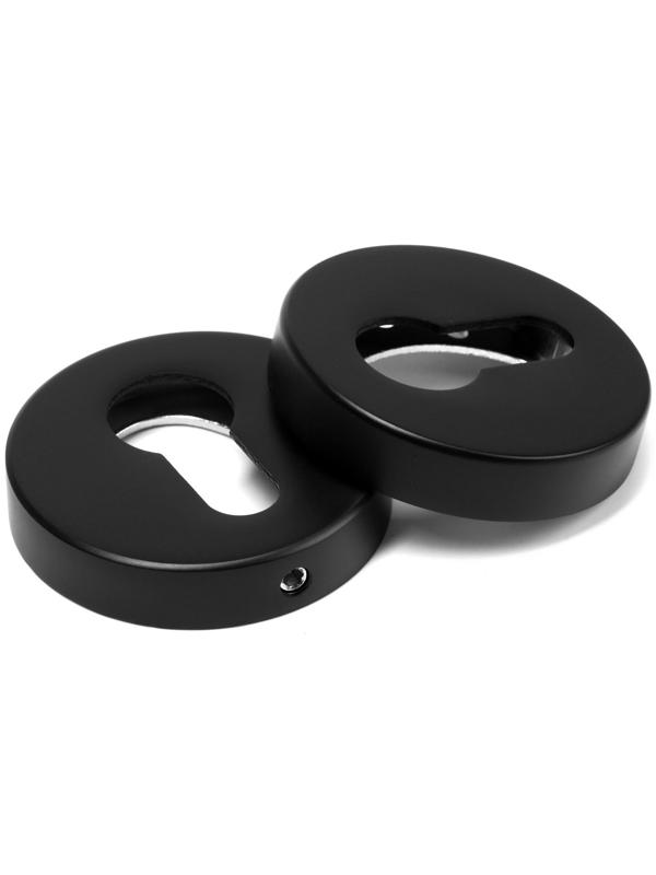 Накладка на цилиндровый механизм CAPPIO, круглая, цвет черный, комплект