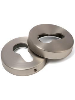 Накладка на цилиндровый механизм CAPPIO, круглая, цвет сатиновый никель, комплект.